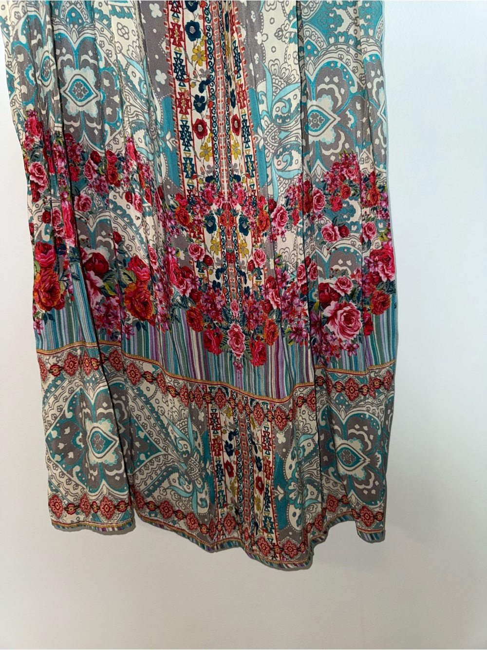 JOHNNY WAS Sleeveless Floral Maxi Dress IN Light Blue - Picture 4 of 6